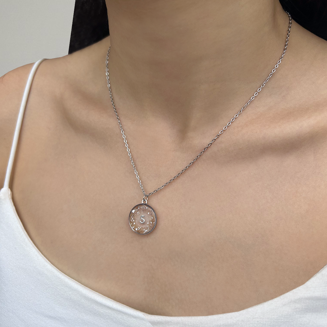 Halo Initial Pendant Necklace